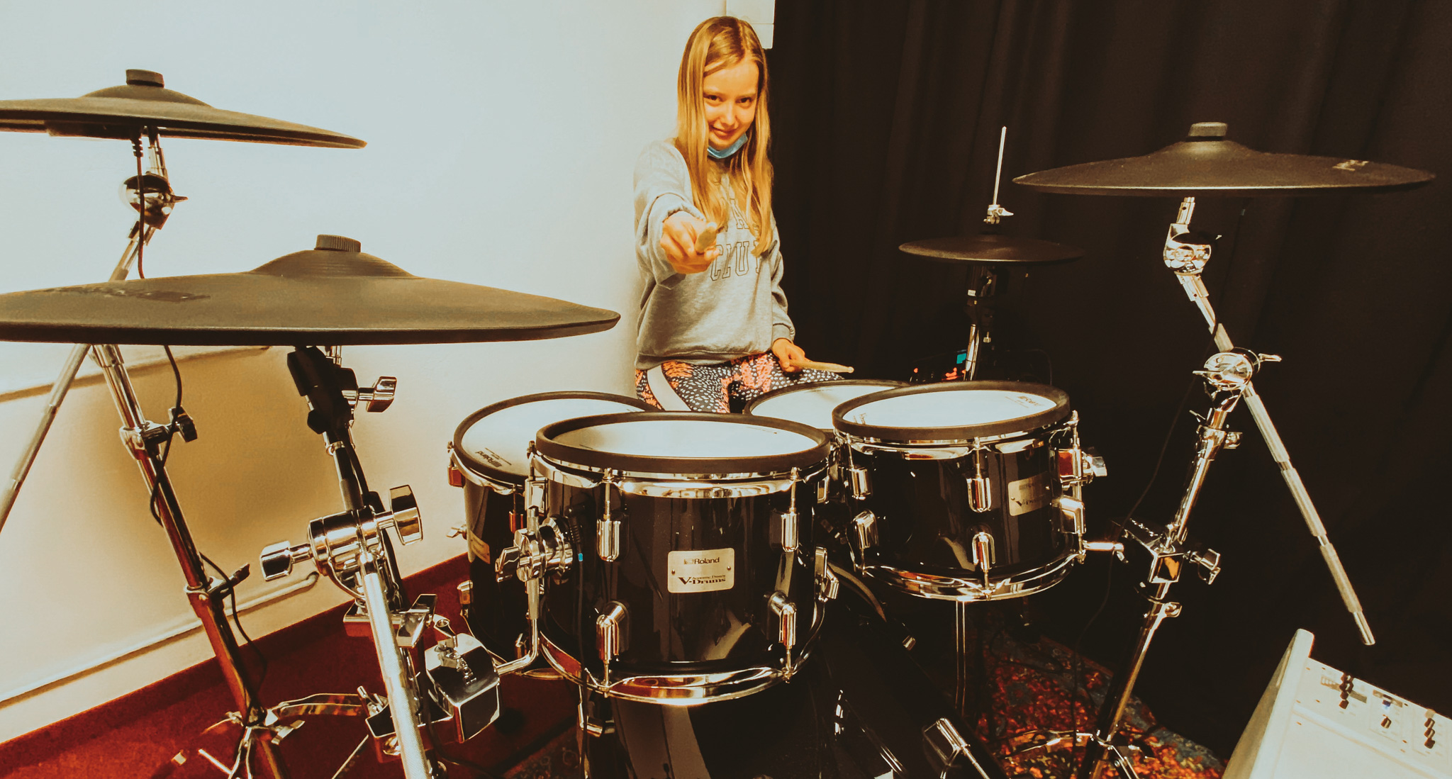 Schlagzeugschülerin